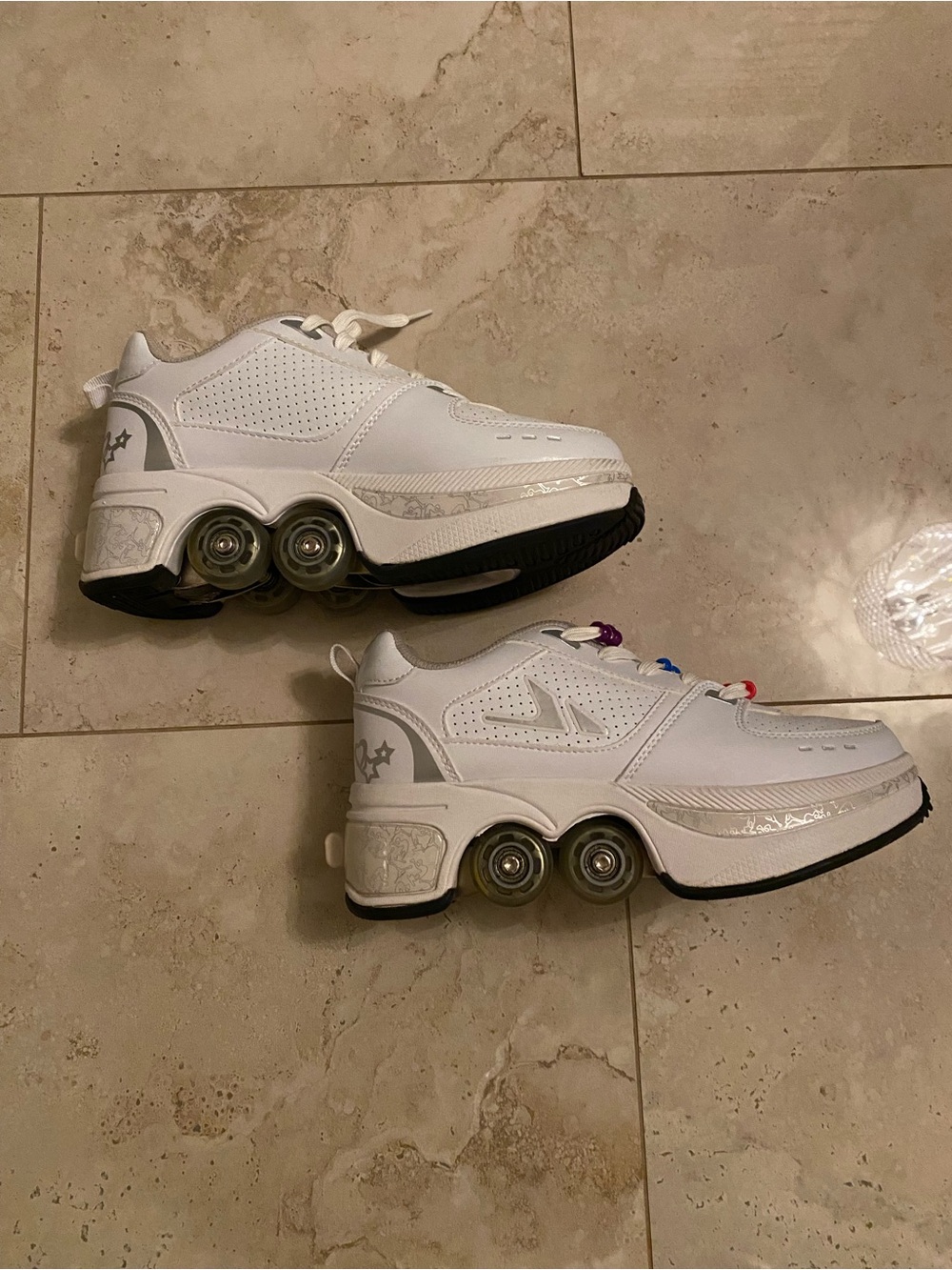 White Roller Sneakers (Women US 7) - Never Worn